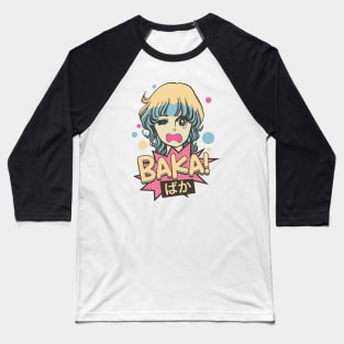 Baka! Japanese Aesthetic Otaku Girl Vintage Baseball T-Shirt